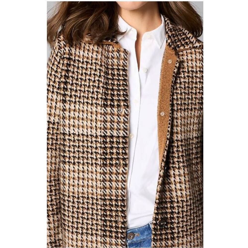 J. JILL NWT Plaid Button Front Sweater Wool Blend Houndstooth Cardigan // M - Picture 12 of 12